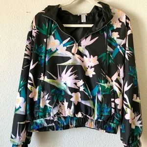 Active Floral Hooded Windbreaker